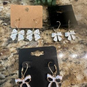 Three piece set of 24K over stainless steel earrings